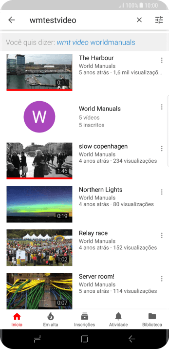 Pressione o vídeo desejado. Pressione o vídeo desejado.