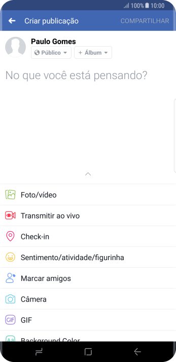 Pressione o campo de escrever, e digite o texto desejado. Pressione o campo de escrever, e digite o texto desejado.