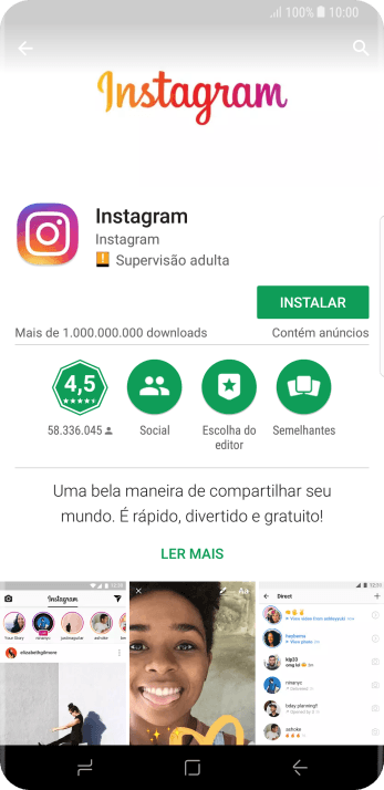 Pressione INSTALAR, e siga as indicações da tela para instalar o app. Pressione INSTALAR, e siga as indicações da tela para instalar o app.