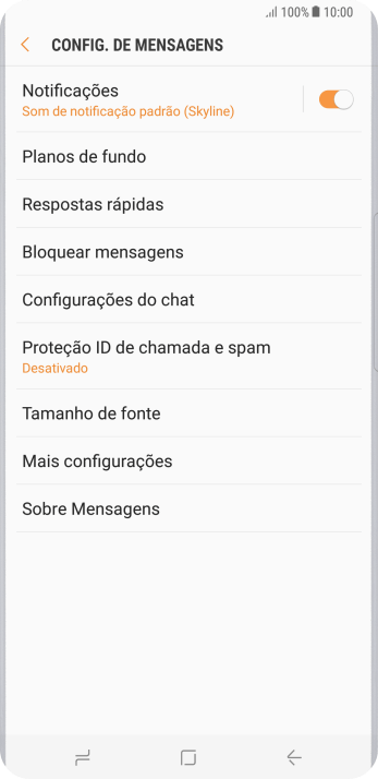 Pressione Mais configurações. Pressione Mais configurações.
