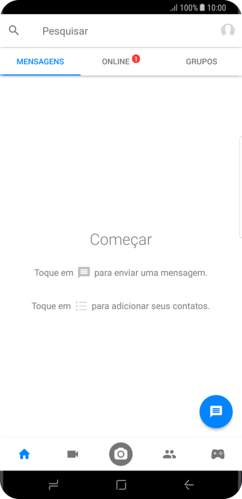 Pressione o ícone de nova mensagem. Pressione o ícone de nova mensagem.