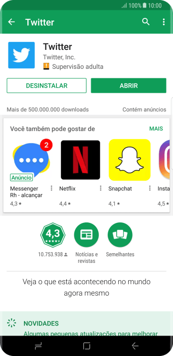 Pressione a tecla de início para finalizar e voltar à tela inicial. Pressione a tecla de início para finalizar e voltar à tela inicial.