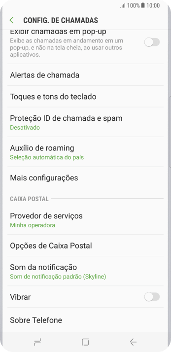 Pressione Mais configurações. Pressione Mais configurações.