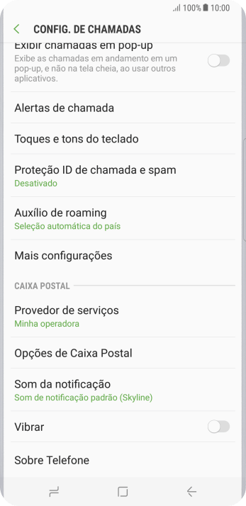 Pressione Mais configurações. Pressione Mais configurações.