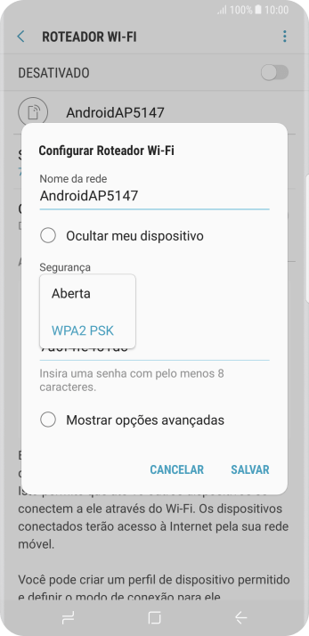 Pressione WPA2 PSK para proteger seu Roteador Wi-Fi com uma senha. Pressione WPA2 PSK para proteger seu Roteador Wi-Fi com uma senha.