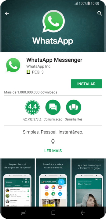 Pressione INSTALAR, e siga as indicações da tela para instalar o app. Pressione INSTALAR, e siga as indicações da tela para instalar o app.