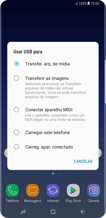 Pressione Transfer. arq. de mídia para ativar a função. Pressione Transfer. arq. de mídia para ativar a função.