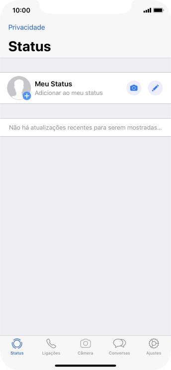 Pressione o ícone de câmera. Pressione o ícone de câmera.