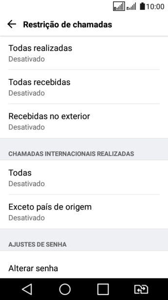 Pressione o tipo de bloqueio desejado. Pressione o tipo de bloqueio desejado.