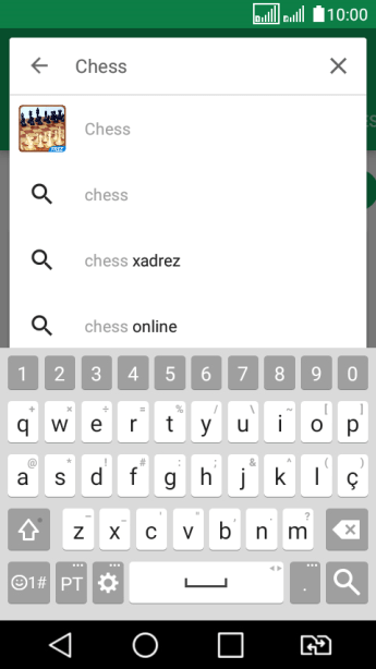 Insira o nome ou assunto do app desejado, e pressione o ícone de busca. Insira o nome ou assunto do app desejado, e pressione o ícone de busca.