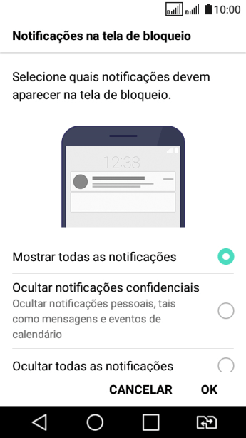 Pressione a configuração desejada. Pressione a configuração desejada.