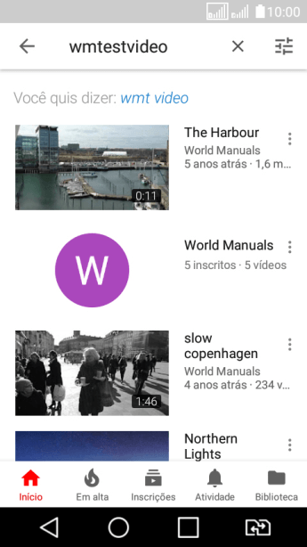 Pressione o vídeo desejado. Pressione o vídeo desejado.
