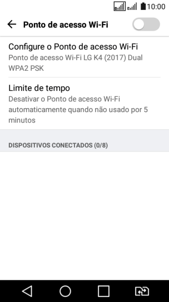 Pressione Configure o Ponto de acesso Wi-Fi. Pressione Configure o Ponto de acesso Wi-Fi.