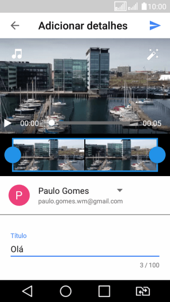Escreva o texto desejado, e pressione o ícone de upload. Escreva o texto desejado, e pressione o ícone de upload.