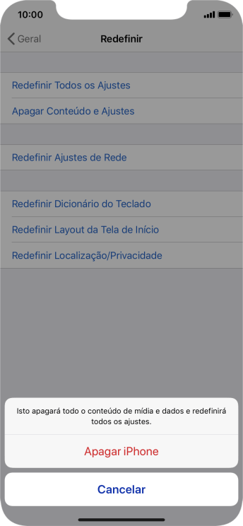 Pressione Apagar iPhone. Pressione Apagar iPhone.