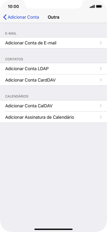 Pressione Adicionar Conta de E-mail. Pressione Adicionar Conta de E-mail.