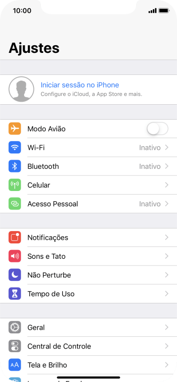 Pressione Iniciar sessão no iPhone. Pressione Iniciar sessão no iPhone.