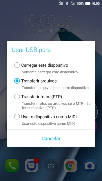 Pressione Transferir arquivos para ativar a função. Pressione Transferir arquivos para ativar a função.