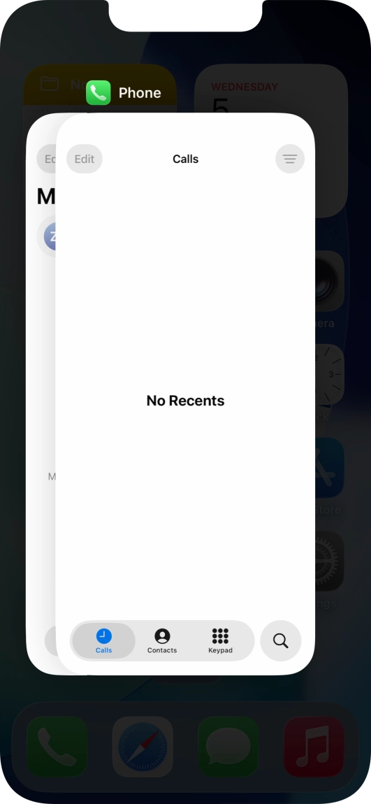 Slide upwards on the required application to end it. Slide upwards on the required application to end it.