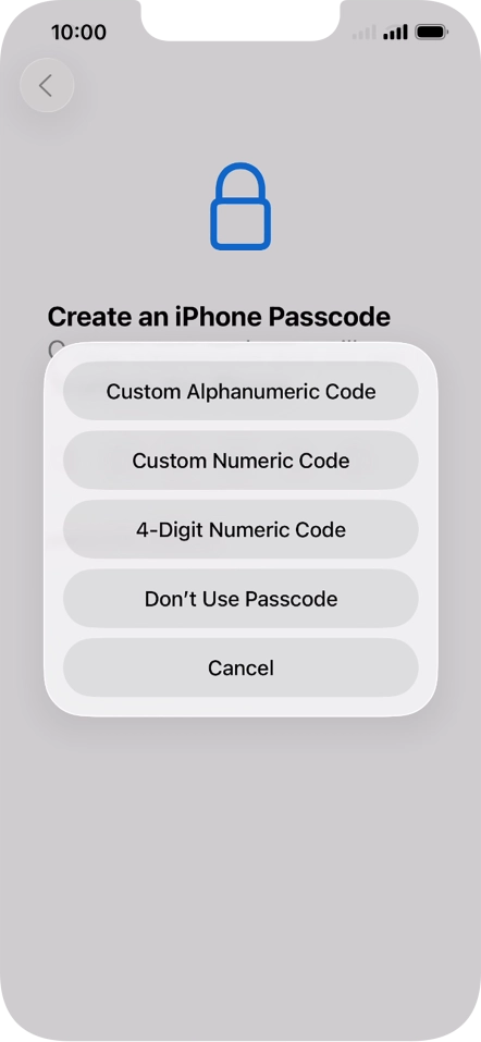 Follow the instructions on the screen to turn on use of phone lock code or press Don't Use Passcode. Follow the instructions on the screen to turn on use of phone lock code or press Don't Use Passcode.
