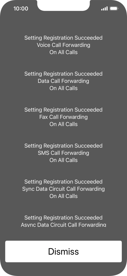 Press Dismiss. Press Dismiss.