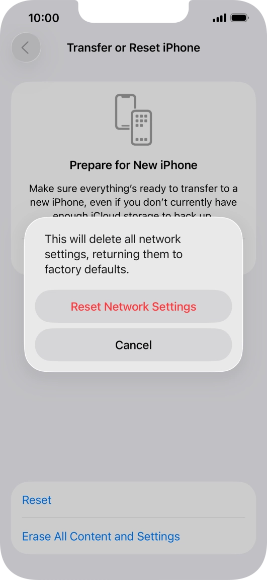 Press Reset Network Settings. Press Reset Network Settings.