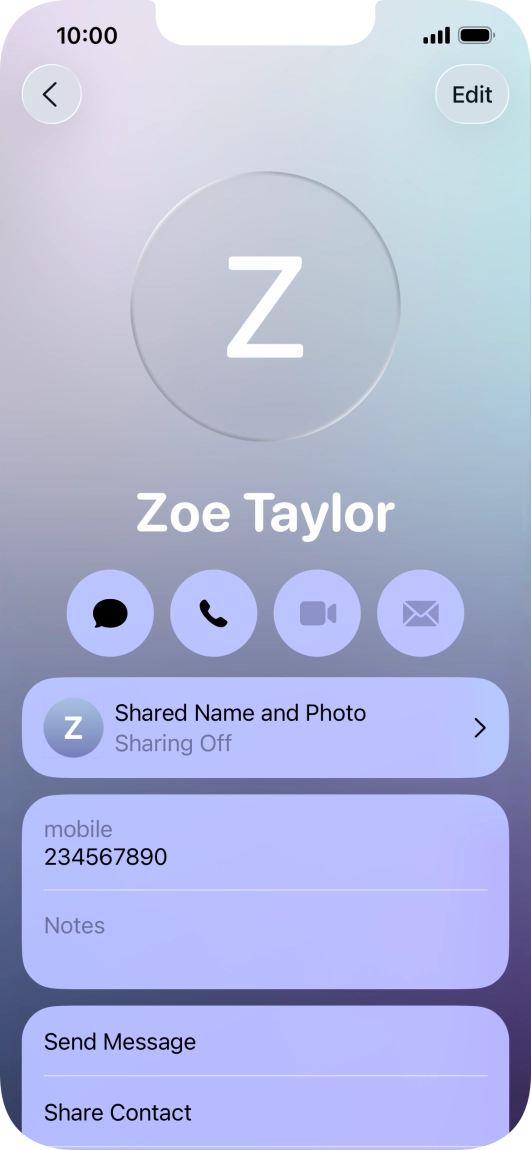 Press Shared Name and Photo. Press Shared Name and Photo.