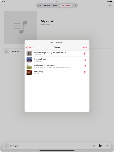 Go to the required category and press the add icon next to the required audio file. Go to the required category and press the add icon next to the required audio file.