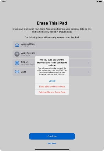 Press the required setting. Press the required setting.