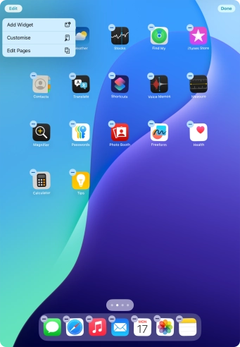 Press Add Widget. Press Add Widget.