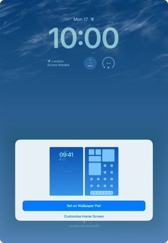 To use the same colour theme on the home screen, press Set as Wallpaper Pair. To use the same colour theme on the home screen, press Set as Wallpaper Pair.
