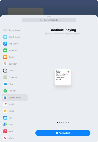 Slide your finger right or left on the screen to select the required widget size. Slide your finger right or left on the screen to select the required widget size.