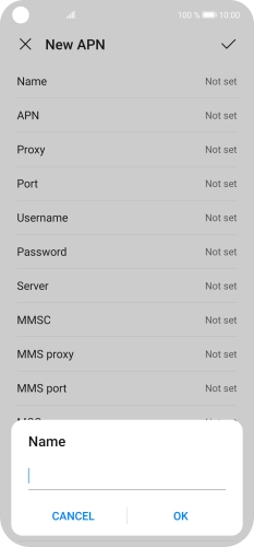 Key in EE Internet and press OK. Key in EE Internet and press OK.