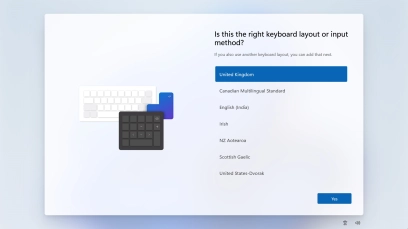 Click the required keyboard layout. Click the required keyboard layout.