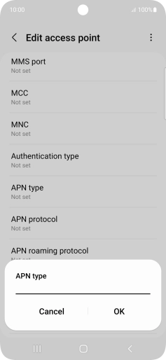 Key in default and press OK. Key in default and press OK.