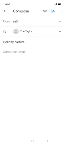 Press the text input field and write the text for your email. Press the text input field and write the text for your email.