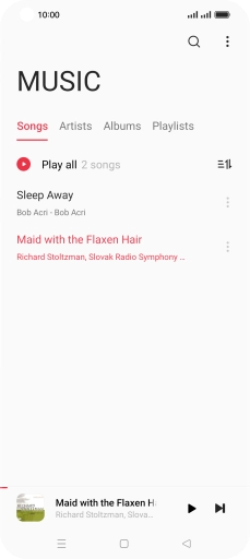 Press the song title at the bottom of the screen. Press the song title at the bottom of the screen.