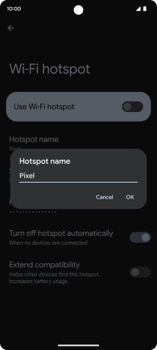Key in the required Wi-Fi hotspot name and press OK. Key in the required Wi-Fi hotspot name and press OK.
