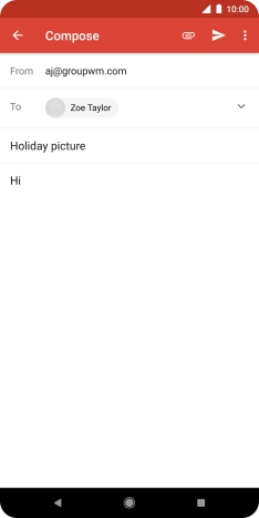 Press the attachment icon. Press the attachment icon.