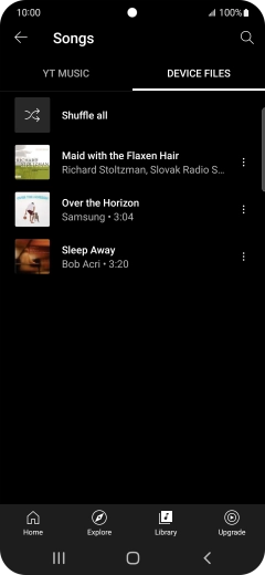 Press the required audio file. Press the required audio file.