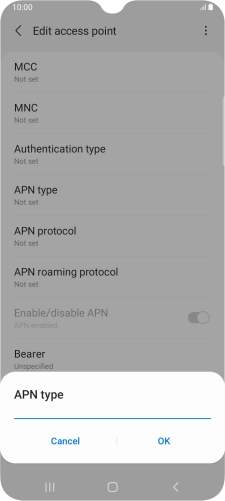 Key in default and press OK. Key in default and press OK.