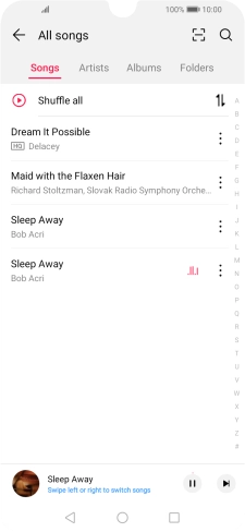 Press the song title at the bottom of the screen. Press the song title at the bottom of the screen.