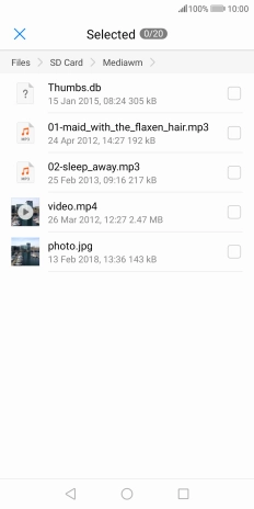 Press the required file. Press the required file.