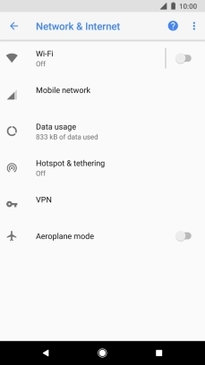 Press Mobile network. Press Mobile network.