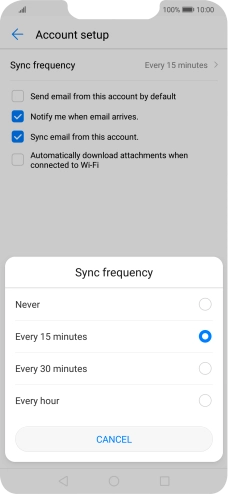 Press the required setting. Press the required setting.