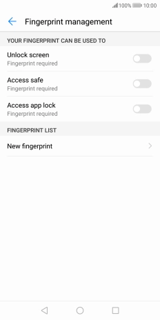 Press New fingerprint. Press New fingerprint.