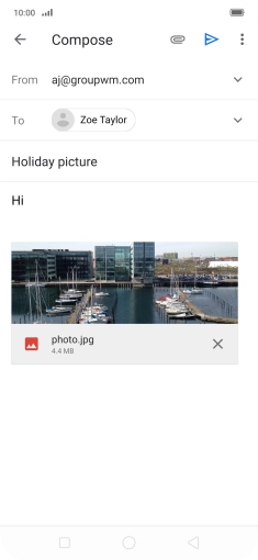 Press the send icon when you've finished your email. Press the send icon when you've finished your email.