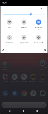 Press the settings icon. Press the settings icon.