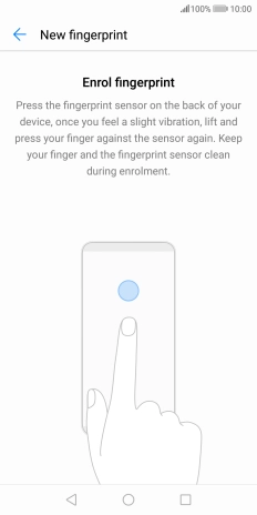 Follow the instructions on the screen to create the phone lock code using your fingerprint. Follow the instructions on the screen to create the phone lock code using your fingerprint.