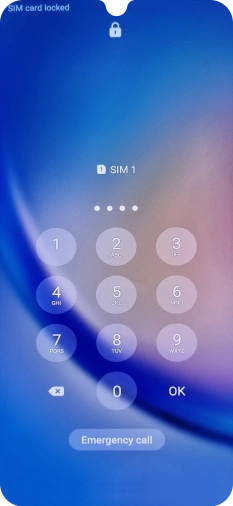If your SIM is locked, key in your PIN and press OK. The default PIN is 1111. If your SIM is locked, key in your PIN and press OK. The default PIN is 1111.